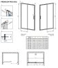 Premium Pro DWJ 160 cm tolóajtós zuhanyajtó