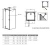 Fuenta New KDJ+S 90x90x90 szögletes zuhanykabin méretei