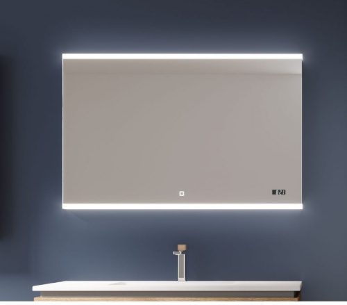 Spoty 100x65 cm LED tükör zene lejátszóval és órával