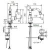 Oxford bidet csaptelep 6323, króm méretei