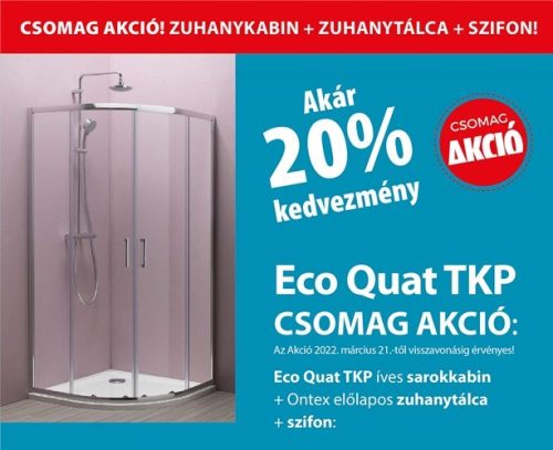 Eco Quat TKP 80 íves sarokkabin szett