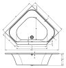 Austin 145x145 sarok akril kád méretei