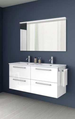 Nisy 120 cm modern fürdőszobabútor Gloss White