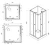 Forte2 90x90 cm hátfalas komplett zuhanykabin
