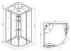 TC01 90x90 hátfalas komplett hidromasszázs zuhanykabin